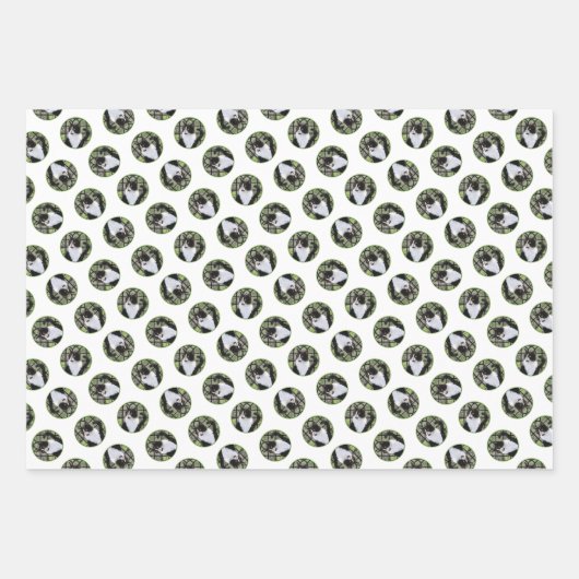 Tuxedo Cat in Window Painting Niedliche Originalku Geschenkpapier Set (Vorderseite 2)