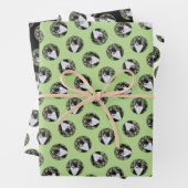 Tuxedo Cat in Window Painting Niedliche Originalku Geschenkpapier Set (Beispiel)