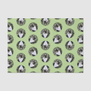 Tuxedo Cat in Window Painting Niedliche Originalku Seidenpapier