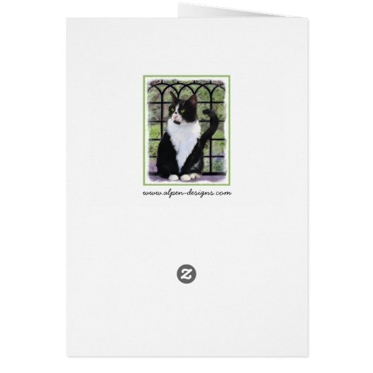 Tuxedo Cat in Window Painting Original Animal Art (Hinten)