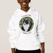Tuxedo Cat in Window Painting Original Animal Art Hoodie (Vorderseite)