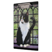 Tuxedo Cat in Window Painting Original Animal Art Klemmbrett (Links)