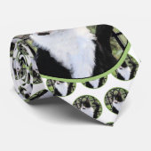 Tuxedo Cat in Window Painting Original Animal Art Krawatte (Gerollt)