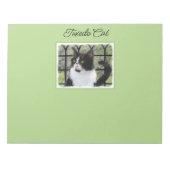 Tuxedo Cat in Window Painting Original Animal Art Notizblock (Vorderseite)