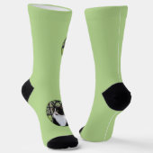 Tuxedo Cat in Window Painting Original Animal Art Socken (Gewinkelt)