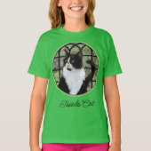 Tuxedo Cat in Window Painting Original Animal Art T-Shirt (Vorderseite)