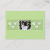 Tuxedo Cat in Window Painting Original Animal Art Visitenkarte (Rückseite)