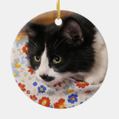 Tuxedo Cat Keramik Ornament (Hinten)