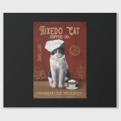 Tuxedo Cat Koch Kaffee Liebe Tuxedo Lover Katzenle Geschenkpapier (Flach)
