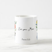 Tuxedo Cat Lover Mom Floral Custom Name Gift Kaffeetasse (Mittel)