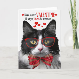 Tuxedo Cat Lover Valentine Feline Spaß Feiertagskarte