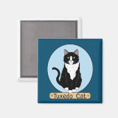 Tuxedo Cat Magnet (Vorderseite/Rückseite)