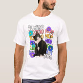 Tuxedo Cat Mama Retro Groovy Cat Lover T-Shirt (Vorderseite)