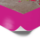 Tuxedo Cat Maroon Dark Pink Cats and Flowers Poster (Ecke)