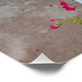 Tuxedo Cat Maroon Dark Pink Cats and Flowers Poster (Ecke)