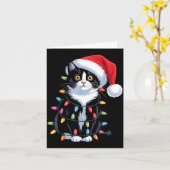 Tuxedo Cat Meow Santa Tuxie Christmas Tree Karte (Gelbe Blume)