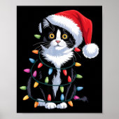 Tuxedo Cat Meow Santa Tuxie Christmas Tree Poster (Vorne)