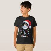 Tuxedo Cat Meow Santa Tuxie Christmas Tree T-Shirt (Vorne ganz)