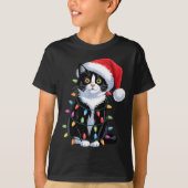 Tuxedo Cat Meow Santa Tuxie Christmas Tree  T-Shirt (Vorderseite)