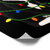 Tuxedo Cat Meow Santa Tuxie Weihnachtsbaumleuchten Poster (Ecke)