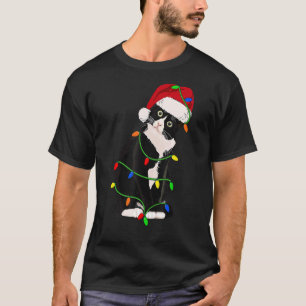 Tuxedo Cat Meow Santa Tuxie Weihnachtsbaumleuchten T-Shirt