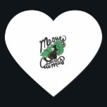 Tuxedo Cat Meowy Christmas Cat Catmas Herz-Aufkleber<br><div class="desc">Tuxedo Cat Meowy Christmas Cat Catmas</div>