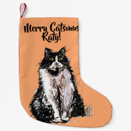 Tuxedo Cat Merry Catsmus Orange Weihnachtsweihnach Kleiner Weihnachtsstrumpf