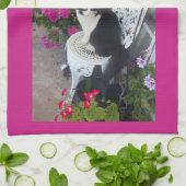 Tuxedo Cat Merry Catsmus Pink Christmas Cats Geschirrtuch (Gefaltet)