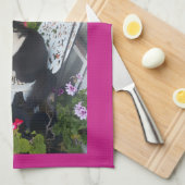 Tuxedo Cat Merry Catsmus Pink Christmas Cats Geschirrtuch (Viertel Falte)