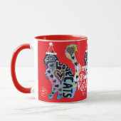 Tuxedo Cat Merry Catsmus Weihnachtsferien Tasse (Links)