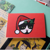 Tuxedo Cat Merry Christmas Karte