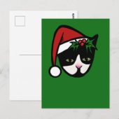 Tuxedo Cat Merry Christmas Postkarte (Vorne/Hinten)