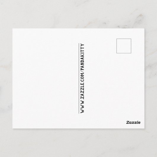 TUXEDO CAT MIT BUNNY IM BETT, PANDA KITTY ART POSTKARTE (Rückseite)