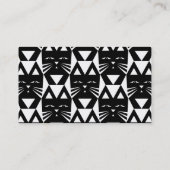 Tuxedo Cat Modern Geometric Visitenkarte (Rückseite)