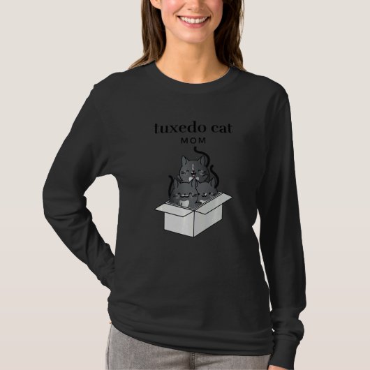 Tuxedo Cat Mom Cute T-Shirt (Vorderseite)
