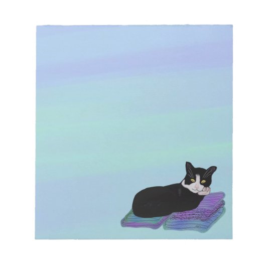 Tuxedo Cat Nickerchen Editor Notizblock (Vorderseite)