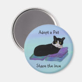 Tuxedo Cat Nickerchen Pet Adoption Magnete Magnet (Vorderseite/Rückseite)