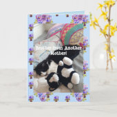 Tuxedo Cat Niedlich Funny Brother Cats Card Karte (Gelbe Blume)