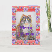 Tuxedo Cat Niedlich Funny Merry Catsmus Card Karte (Vorderseite)
