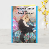 Tuxedo Cat Niedlich Funny Sleeping Cats Geburtstag Karte (Gelbe Blume)