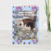 Tuxedo Cat Niedlich Funny Sleeping Jigsaw Chat Car Karte (Vorderseite)