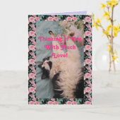 Tuxedo Cat Niedlich Funny Thinking You Liebe Card Karte (Gelbe Blume)