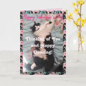 Tuxedo Cat Niedlich Funny Valentinstag Liebe Card Karte (Gelbe Blume)