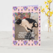 Tuxedo Cat Niedlich Happy Birthday Toboans Card Karte (Gelbe Blume)