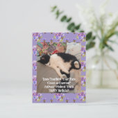 Tuxedo Cat Niedlich Happy Birthday Toes Postkarte (Stehend Vorderseite)
