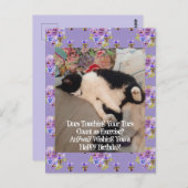 Tuxedo Cat Niedlich Happy Birthday Toes Postkarte (Vorne/Hinten)