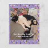 Tuxedo Cat Niedlich Happy Birthday Touching Toches Postkarte (Vorderseite)