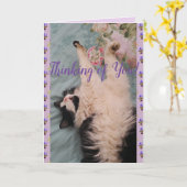 Tuxedo Cat Niedliches Funny Thinking You Card Karte (Gelbe Blume)
