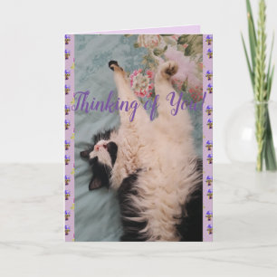 Tuxedo Cat Niedliches Funny Thinking You Card Karte