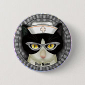 Tuxedo Cat Nurse Button (Vorderseite)